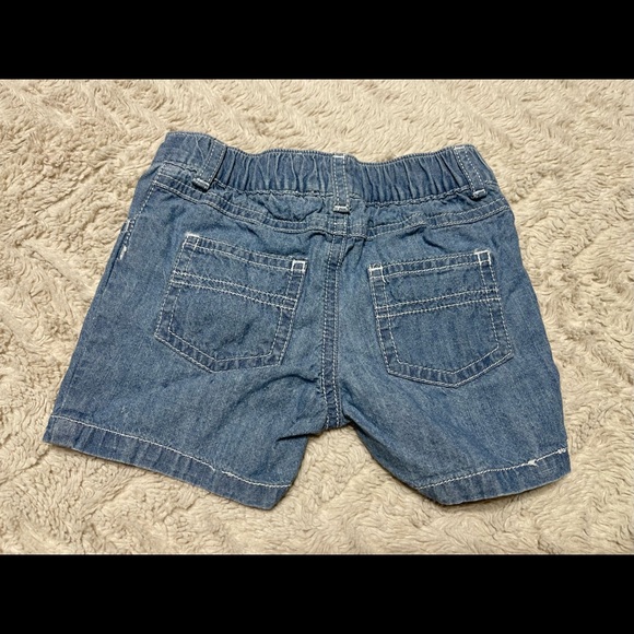 Carters 12 month printed denim shorts with snap button closure - Picture 2 of 2